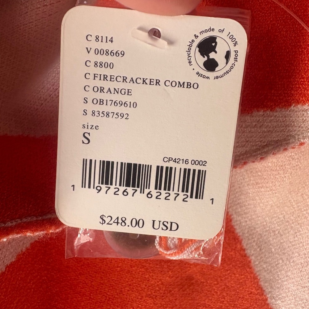 NWT Free People Manny Cardigan in Firecracker Argyle Oversized Size Small - Picture 10 of 12